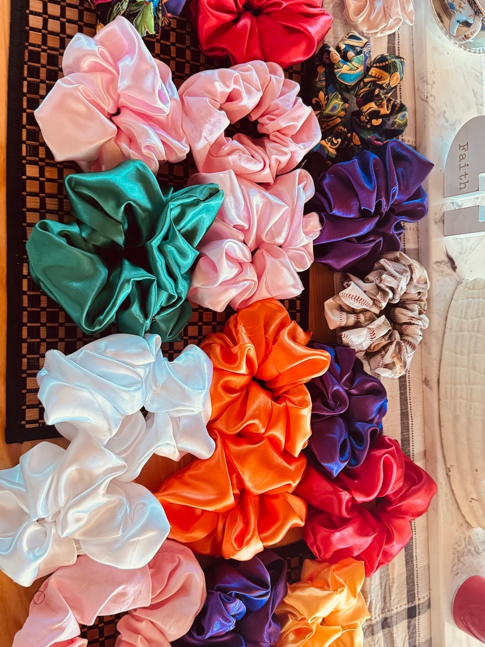 Satin Hair Scrunchie — Mixed Colors Bea’s Beanies & Things